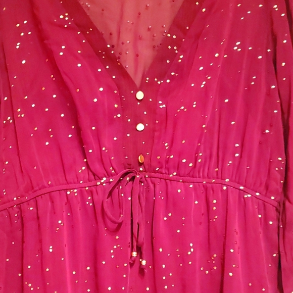 Burgundy tiered gold speckled dress - Picture 5 of 9